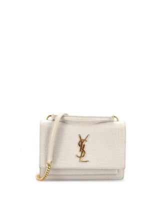Sunset Top Handle Chain Wallet Embossed Leather
