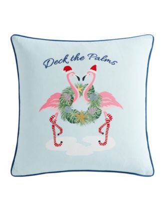 Deck The Palms Cotton Canvas Square Pillow, 20" x 20"