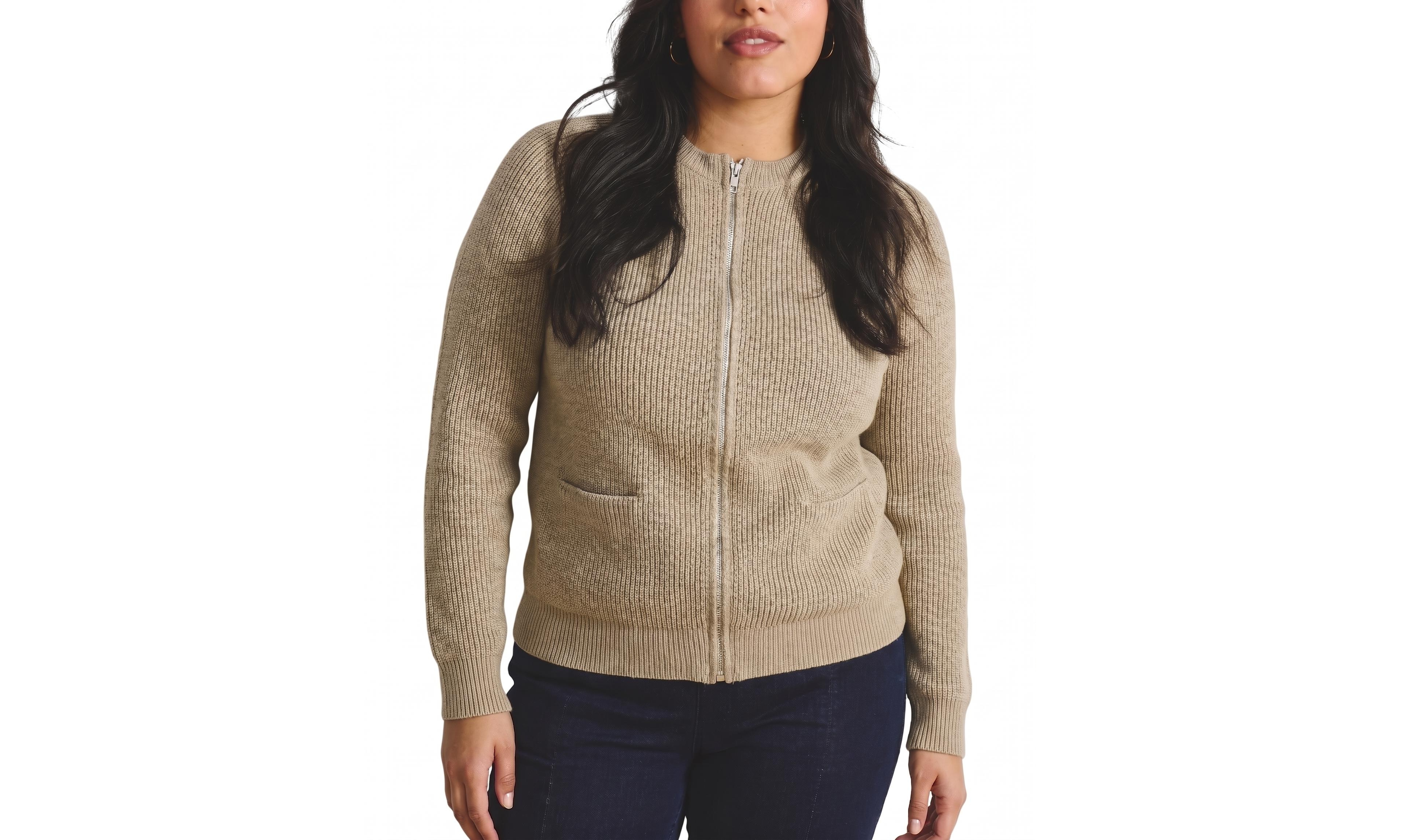 Universal Standard Plus Better Than Wool Zip Cardigan
