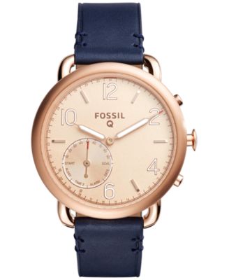 Fossil - Women's Tailor Hybrid Blue Leather Strap Smartwatch 40MM FTW1128