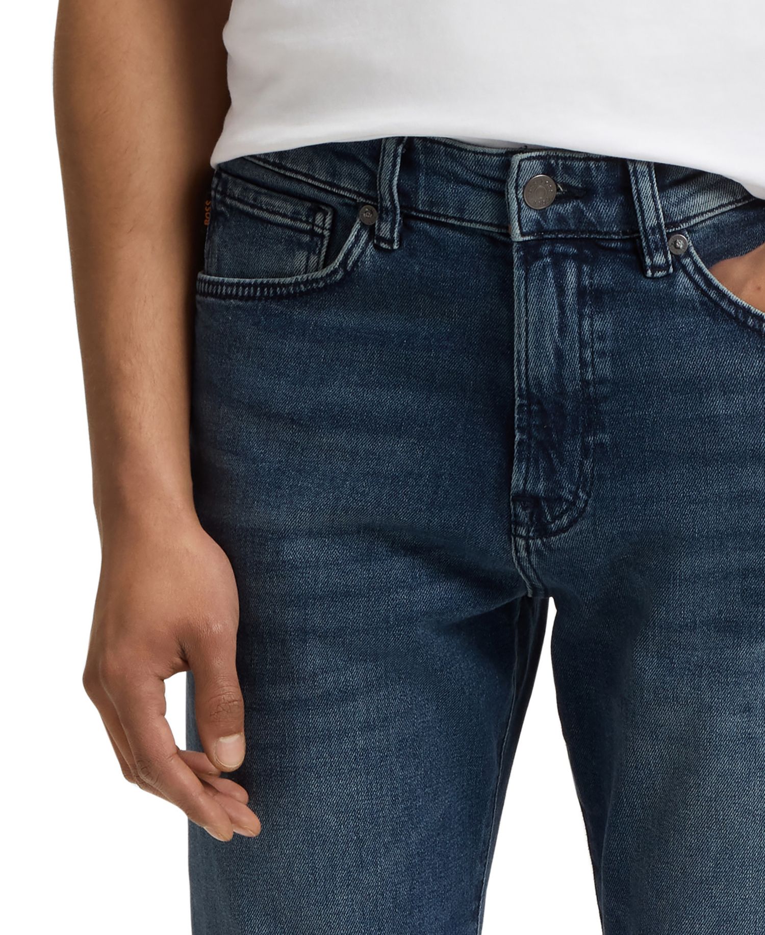Men's Mid-Blue Comfort-Stretch Regular-Fit Jeans