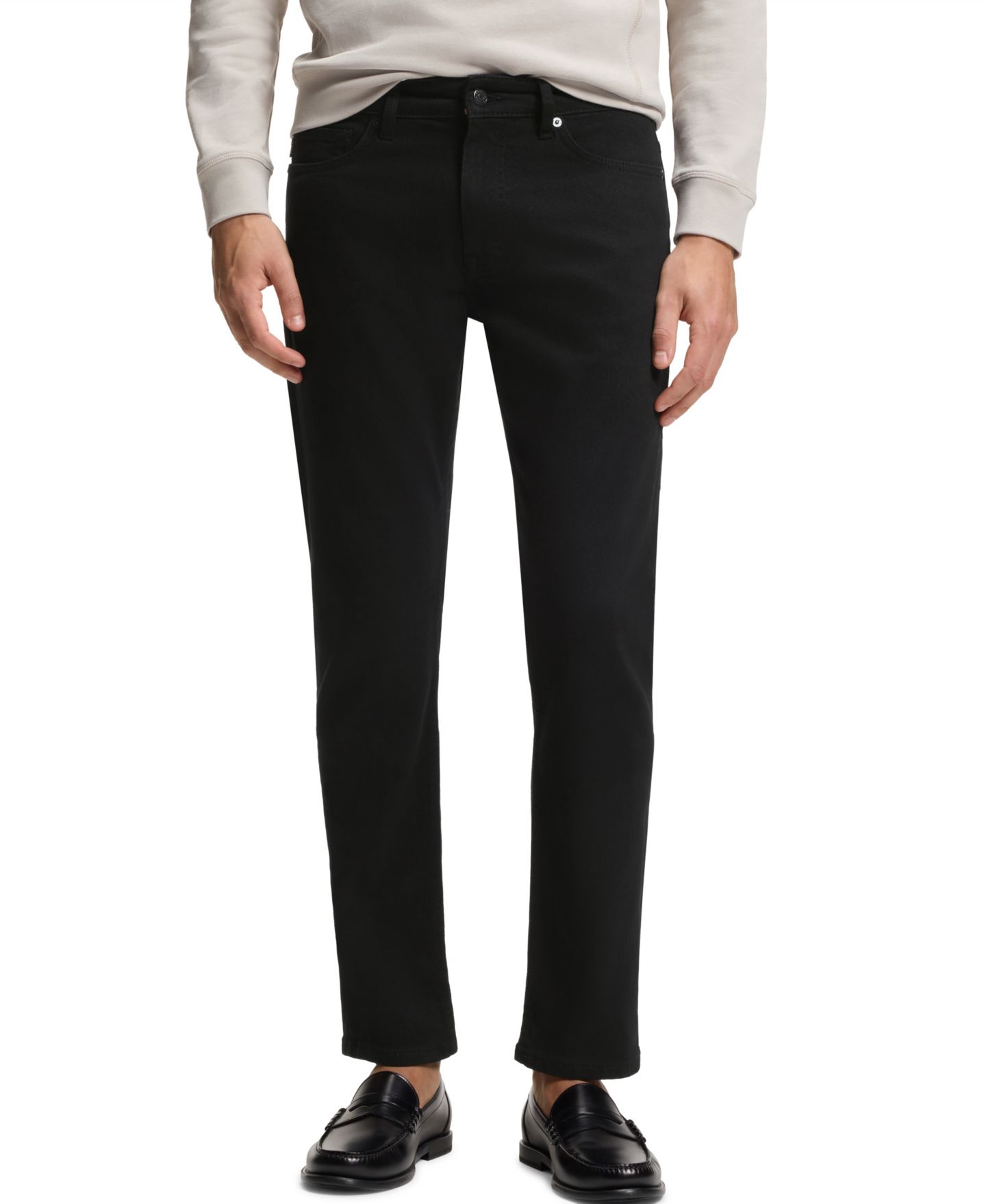 Мужские джинсы Hugo Boss Comfort-Stretch Slim-Fit, цвет: Чёрный — фото 1