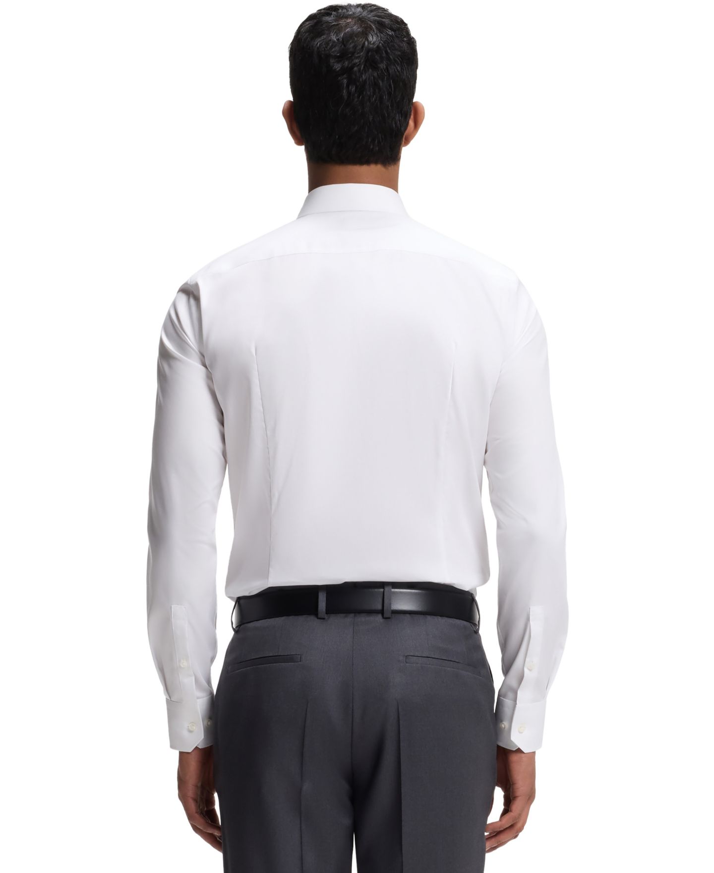 Мужская рубашка Hugo Boss Wrinkle-Free Poplin Slim-Fit Business Dress Shirt, цвет: Белый — фото 6