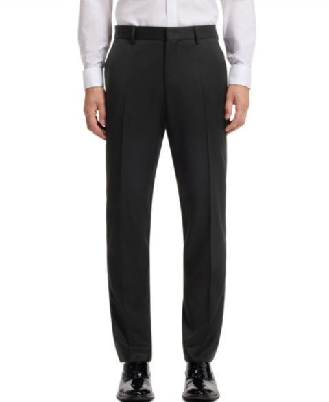 Мужские брюки Hugo Boss Virgin-Wool Serge Slim-Fit, цвет: Чёрный