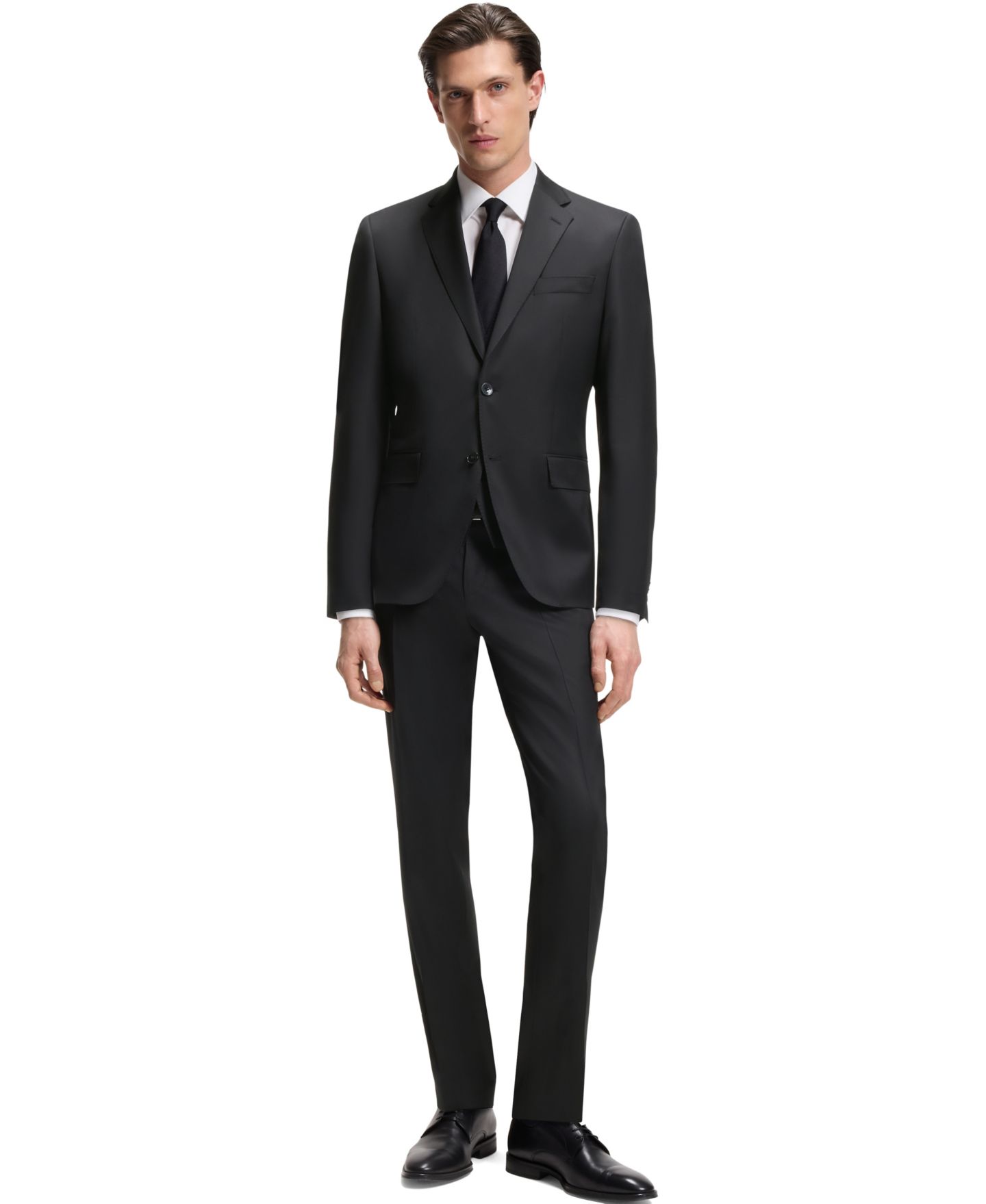 Мужской пиджак Hugo Boss Virgin-Wool Serge Suit, цвет: Чёрный — фото 6