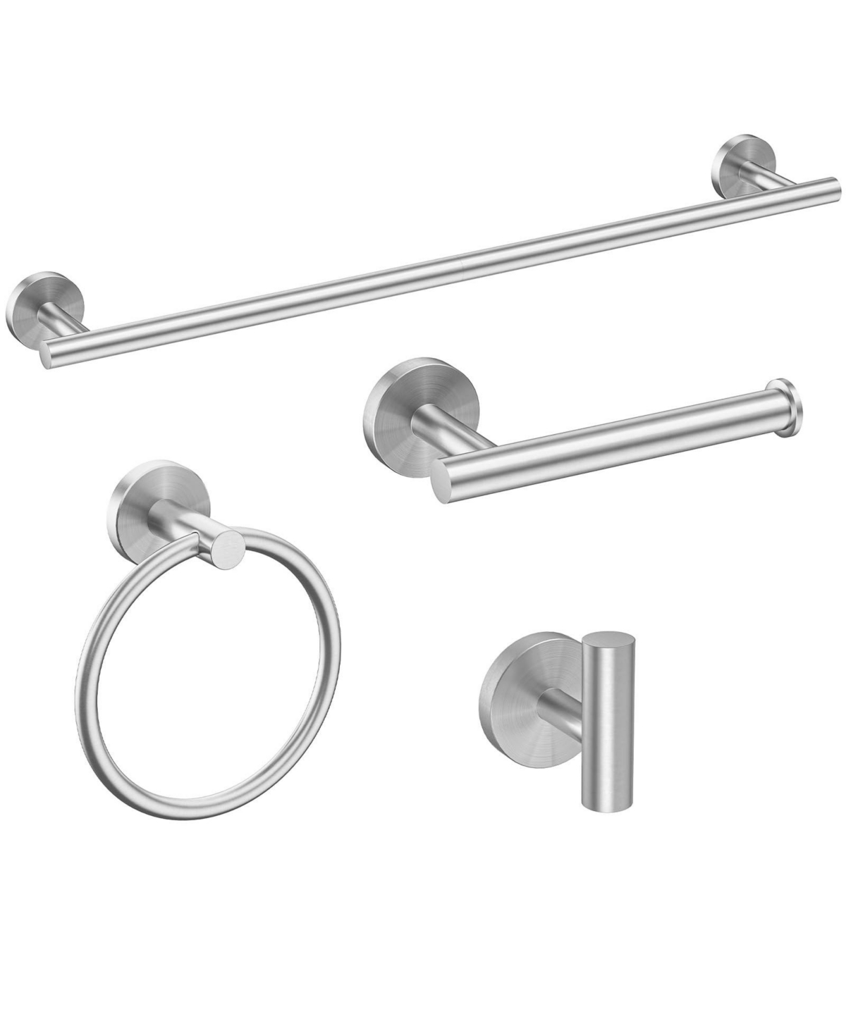 Cyqbd 4pieces Bathroom Hardware Accessories Set Towel Bar 24 Inch - Brushed nickel