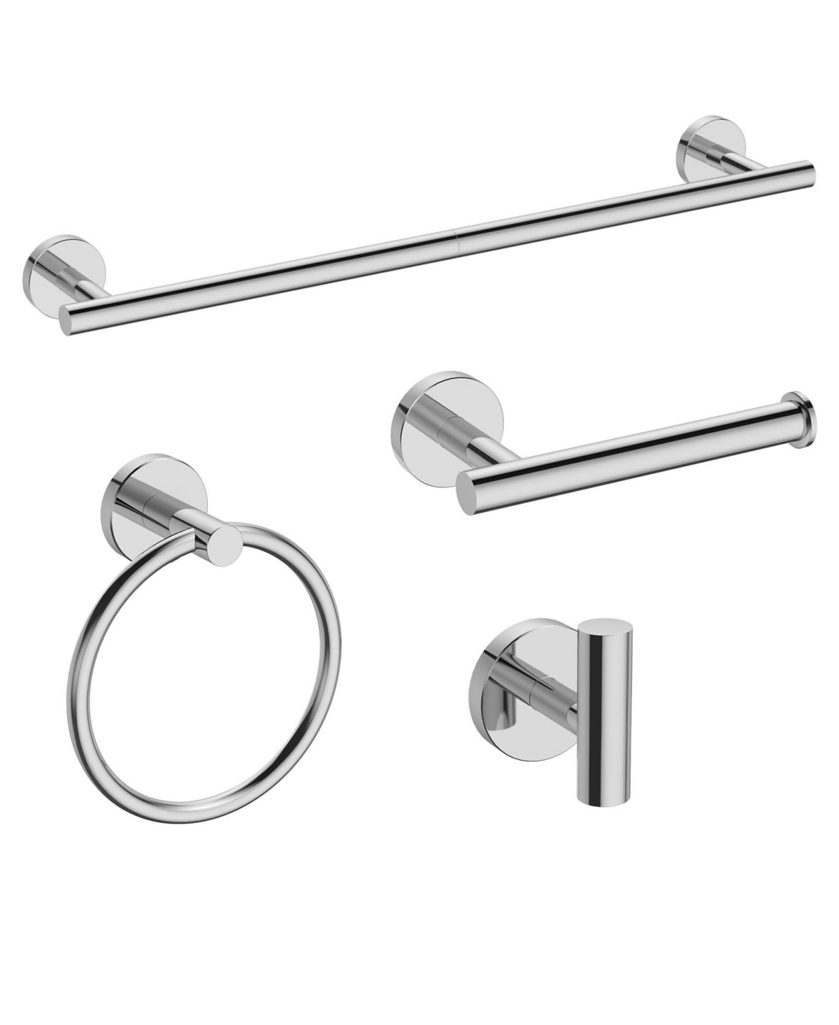Cyqbd 4pieces Bathroom Hardware Accessories Set Towel Bar 24 Inch - Polished chrome