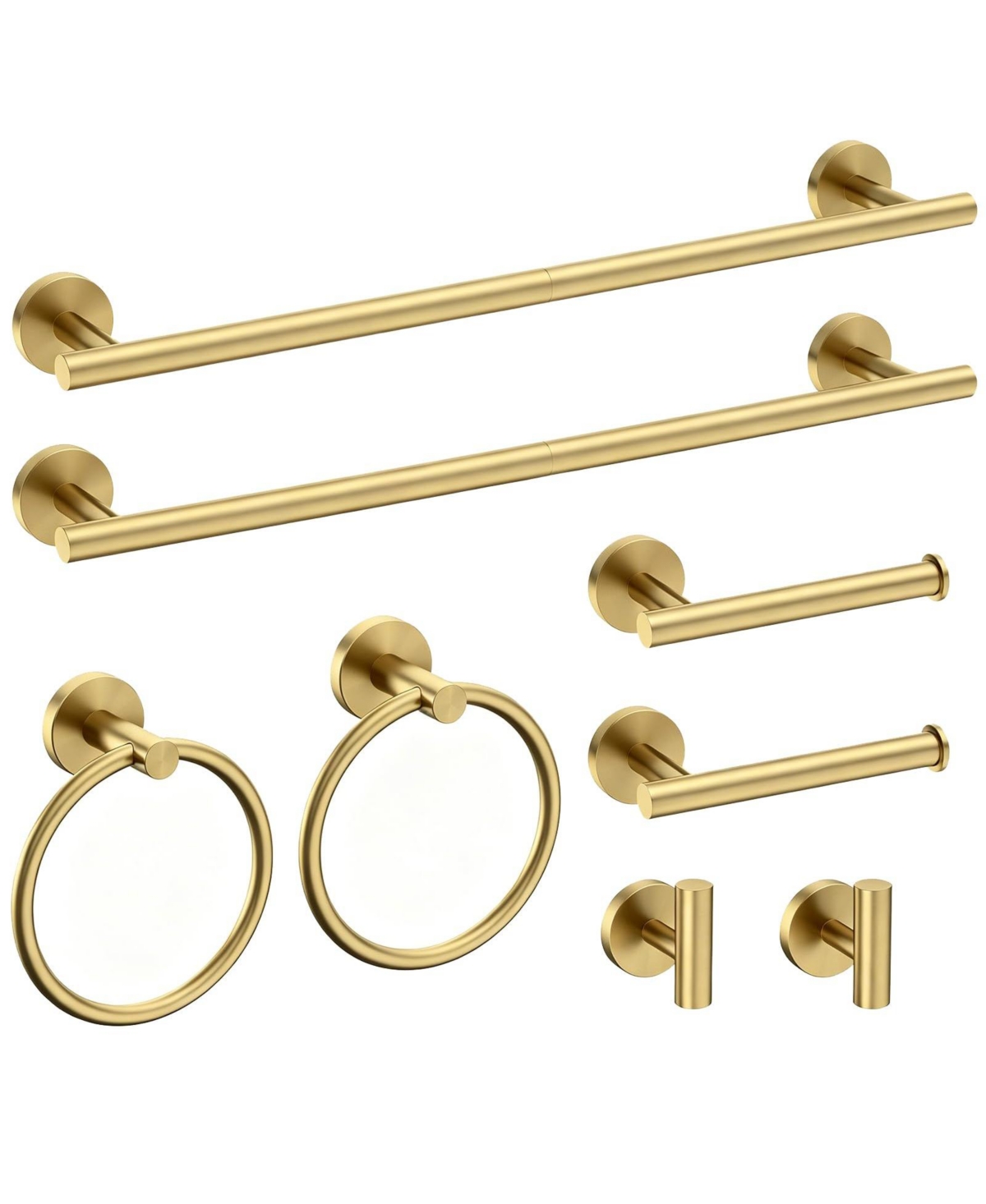 Cyqbd 4pieces Bathroom Hardware Accessories Set Towel Bar 24 Inch - Brushed light gold