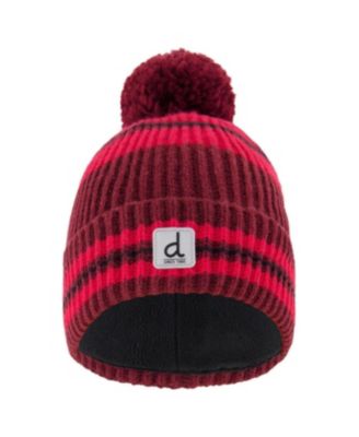Boys' Striped Fleece-Lined Beanie with Pompom