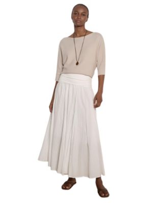 Women's Waistband Cotton Midaxi Skirt