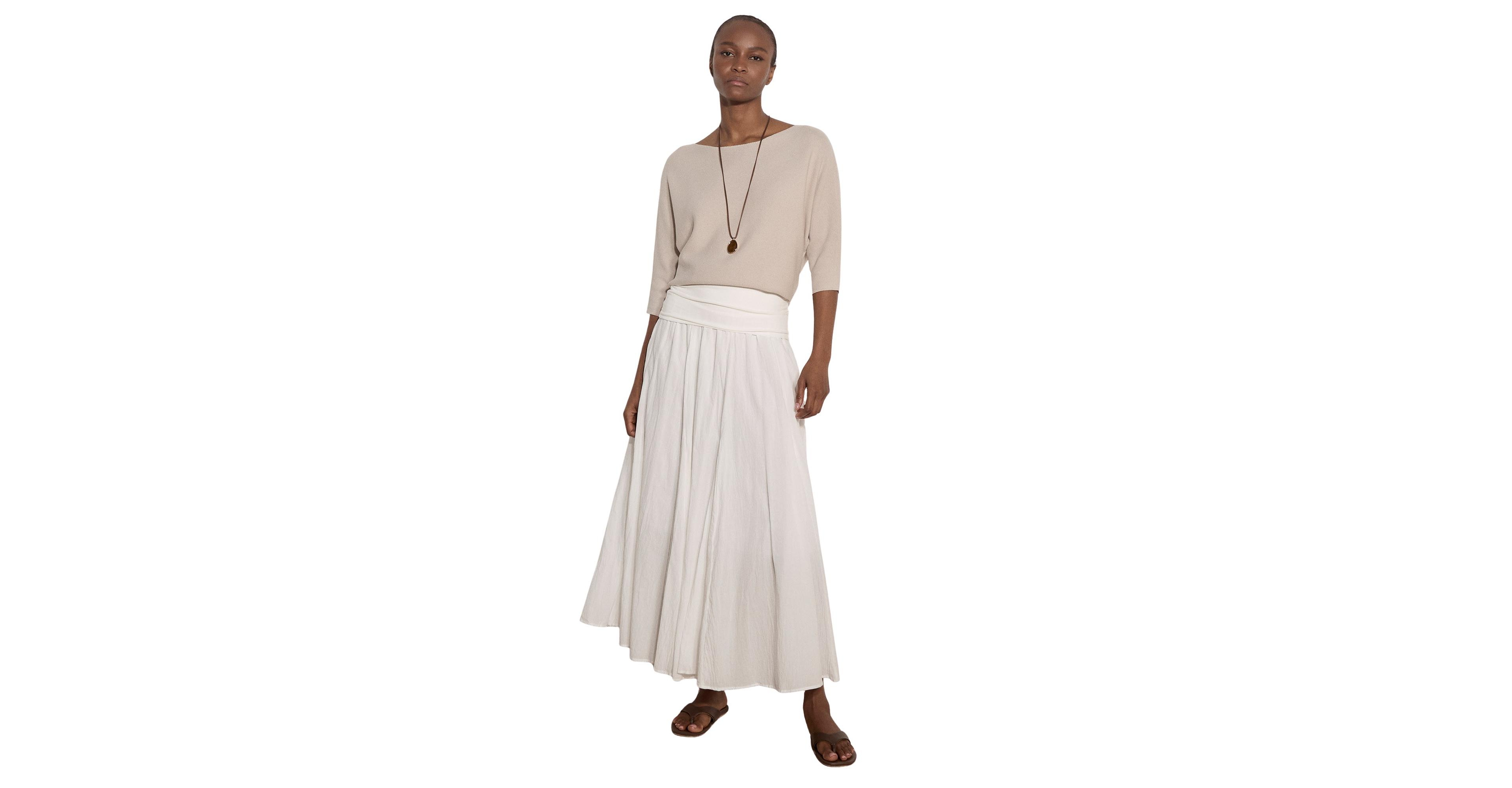 Apricot Women's Waistband Cotton Midaxi Skirt