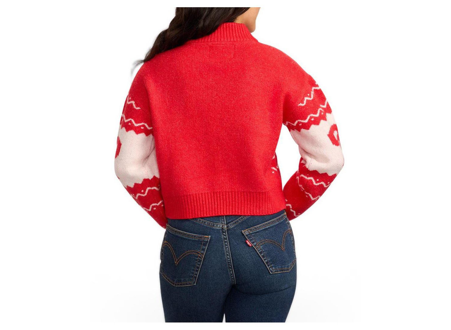 Women's Bow Cropped Christmas Sweater