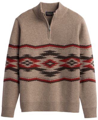 Men's Crown Point Mock Neck Quarter-Zip Lambswool Sweater