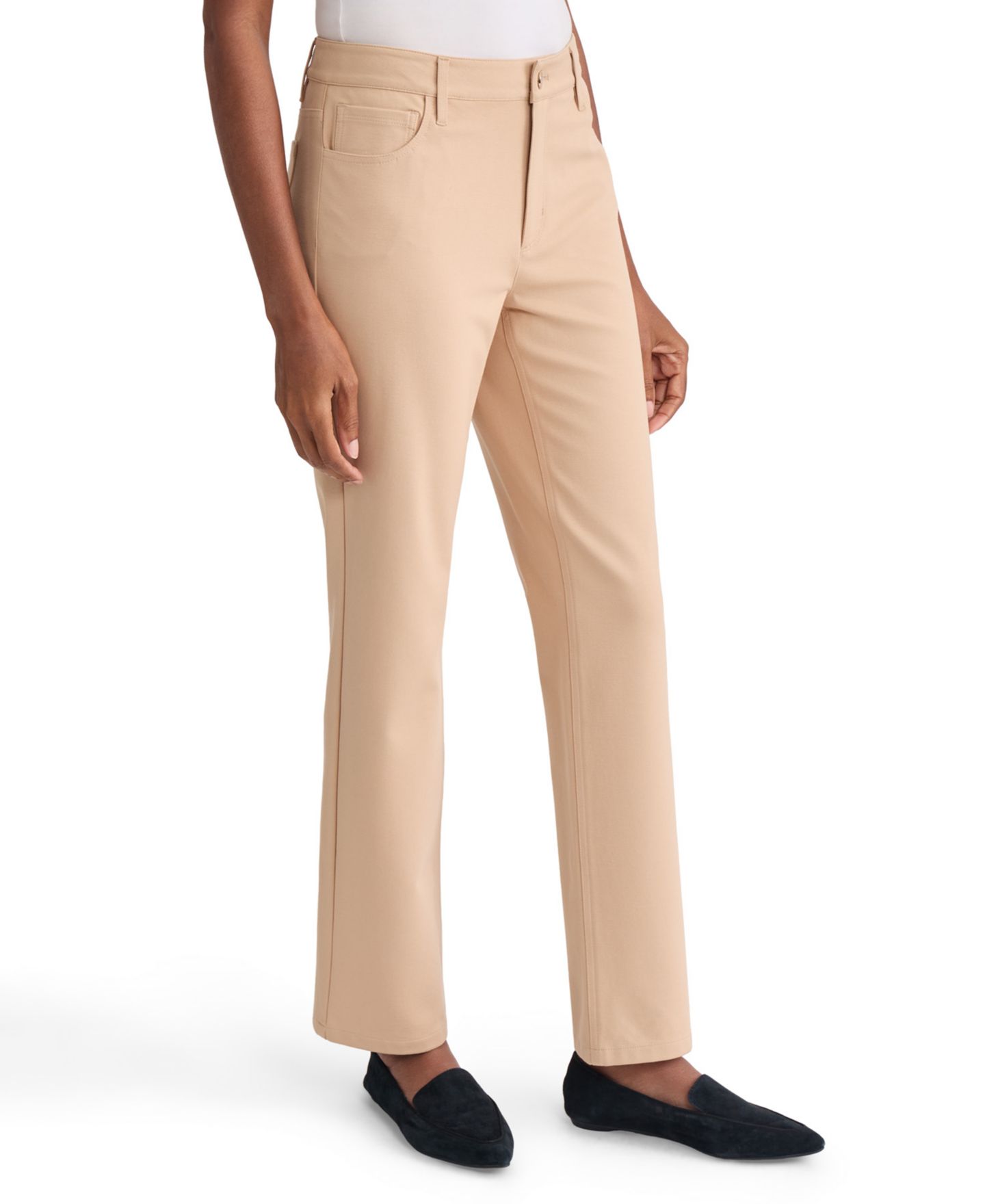 Женские брюки Jones New York Lexington High-Waisted Straight Five-Pocket, цвет: Cafe Au Lait — фото 2