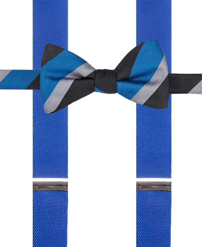 Alfani Blue Bow Tie & Suspender Set, Created for Macy's Macy's