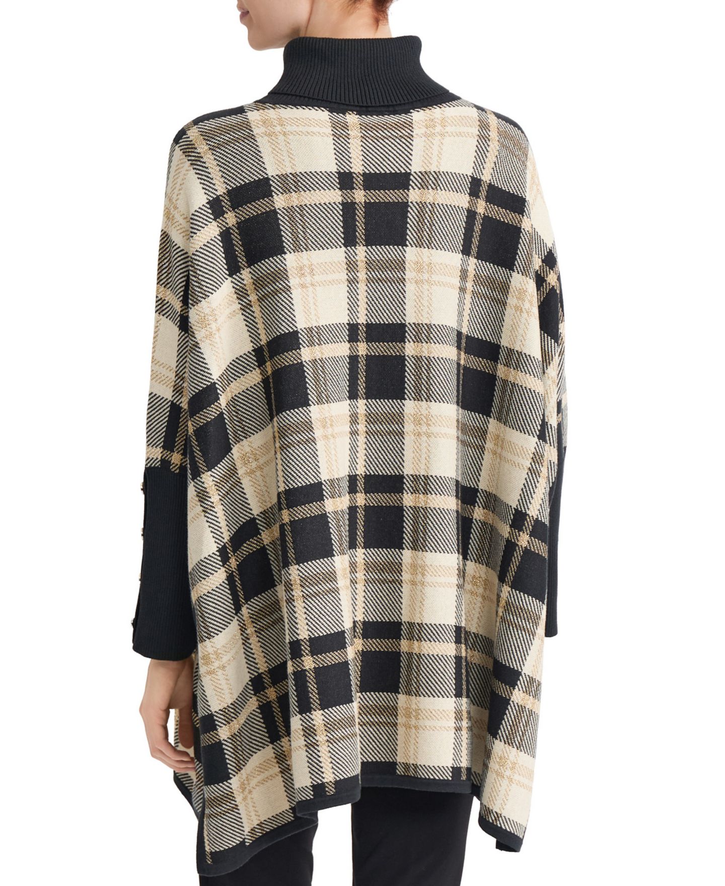 Женский свитер Jones New York Plus Size Oversized Argyle Turtleneck Long Sleeve, цвет: Чёрный — фото 3