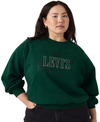 Plus Size Everyday Graphic Crewneck Brushed-Fleece Sweatshirt