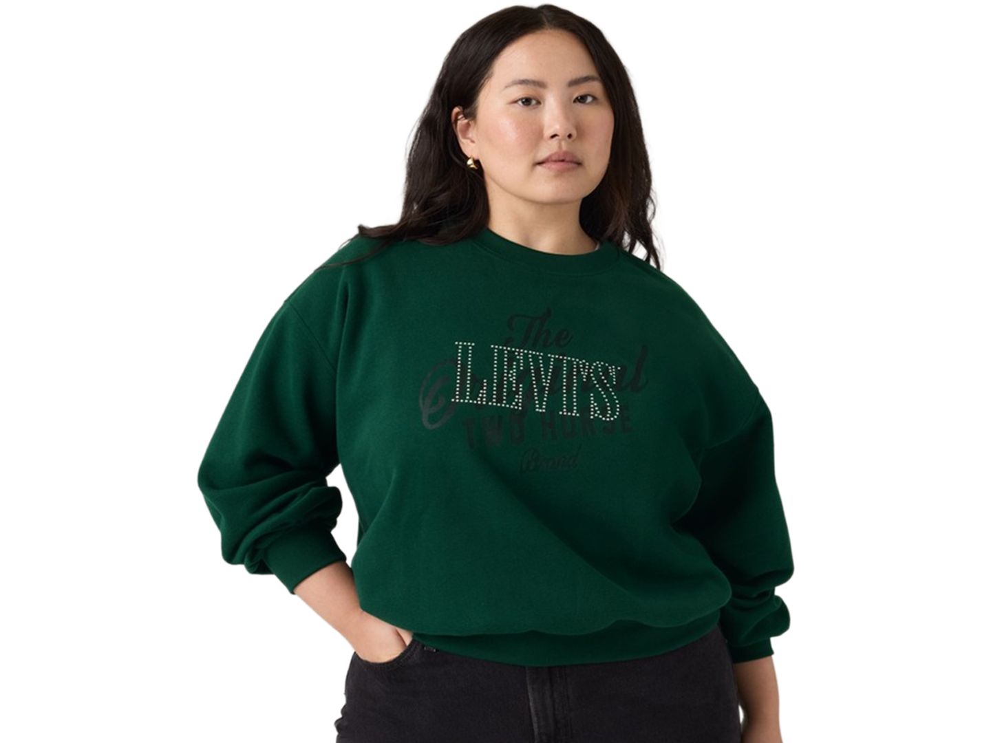 Женская толстовка Levi's Plus Size Everyday Graphic Crewneck Brushed-Fleece, цвет: Сливовый сосновый — фото 1