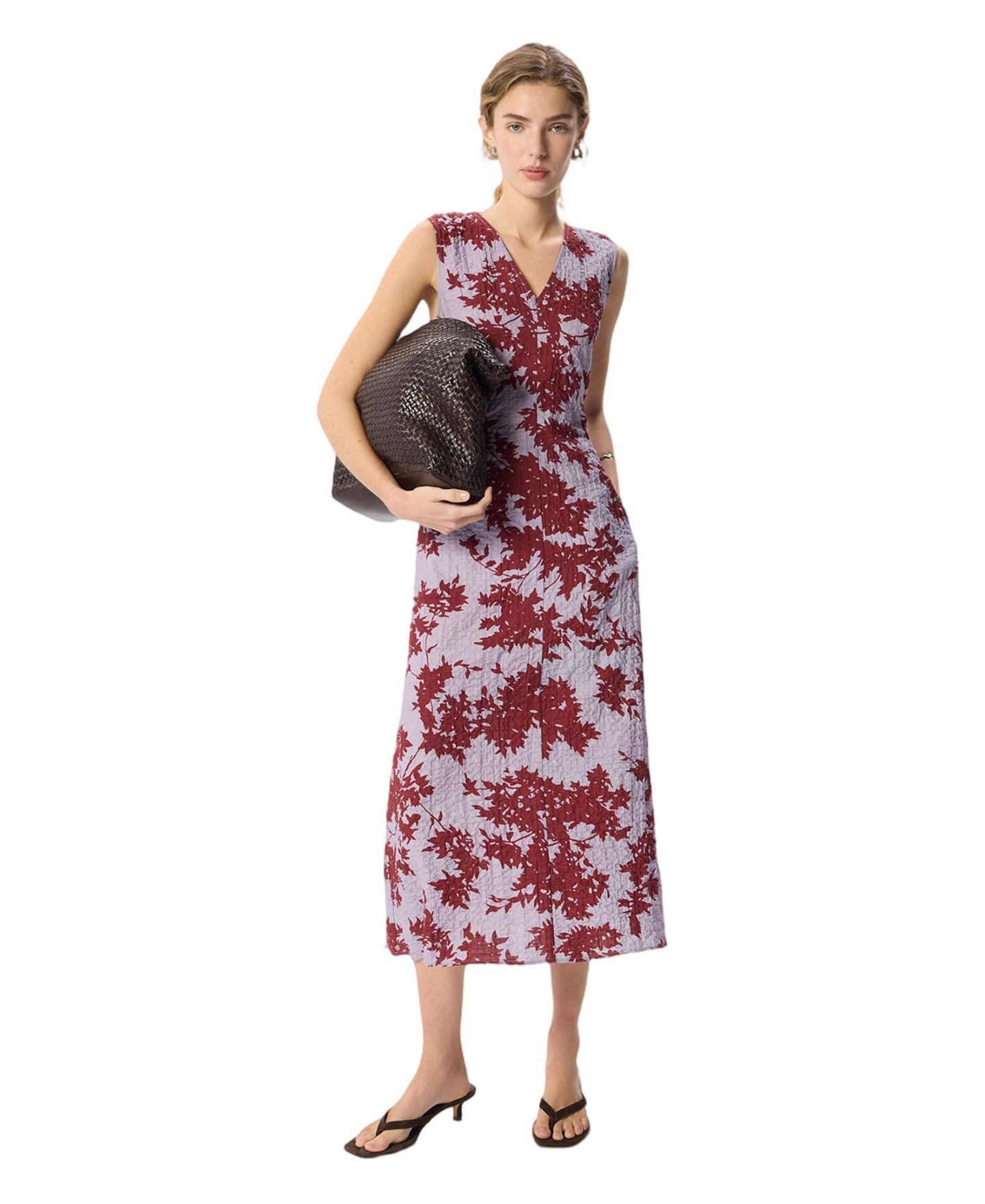 Женское платье Whistles Floral-Print V-Neck Sleeveless Midi — фото 2