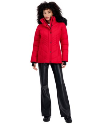 Women's Faux-Fur-Trim Hooded Puffer Coat, Created for Macy's