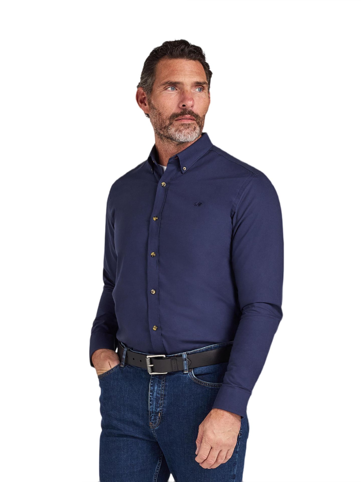 Мужская рубашка Raging Bull Long-Sleeve Oxford Classic-Fit, цвет: Тёмно-синий — фото 3
