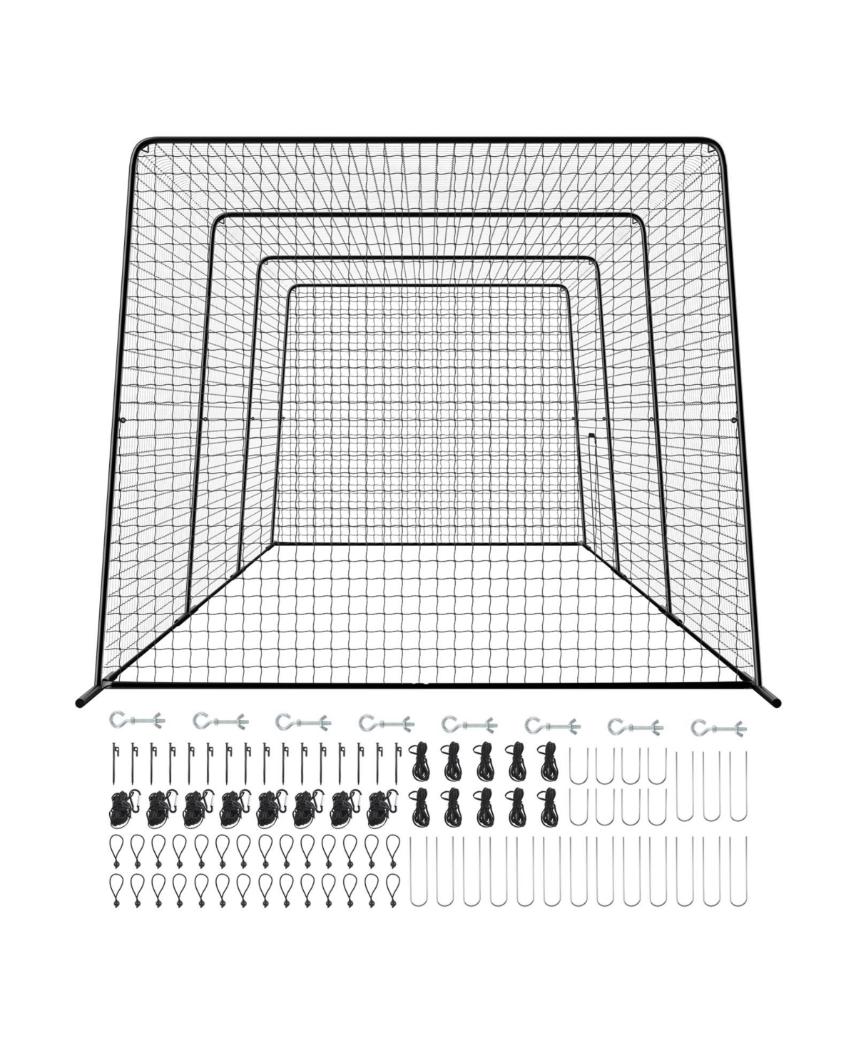 Mecale 39.4 x 12.1 x 10.2 ft Steel Frame Batting Cage with Hdpe Netting
