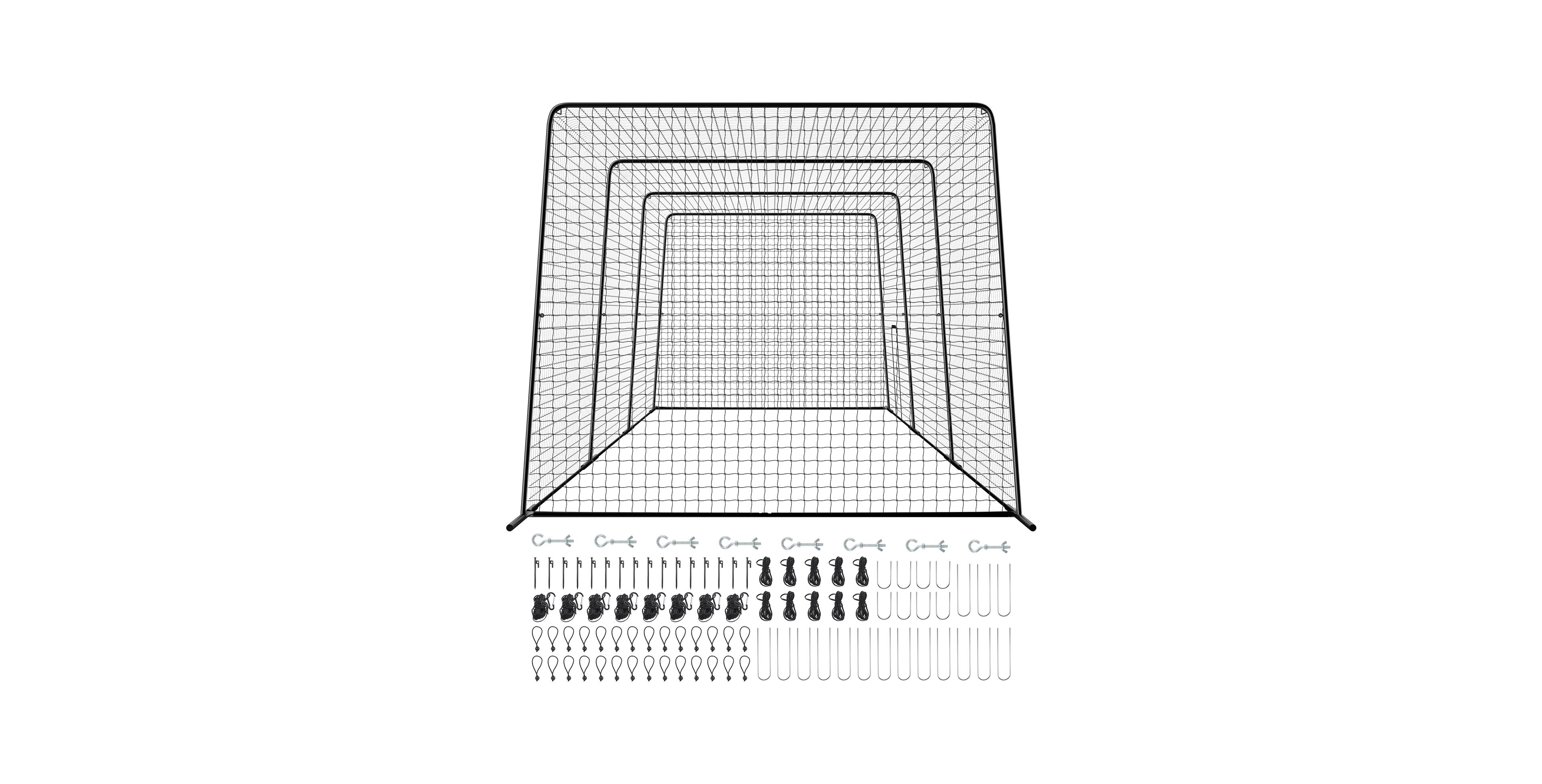 Mecale 39.4 x 12.1 x 10.2 ft Steel Frame Batting Cage with Hdpe Netting