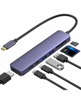 7-in-1 4K60Hz HDMI 100W PD USB-C Hub for Most USB-C Devices