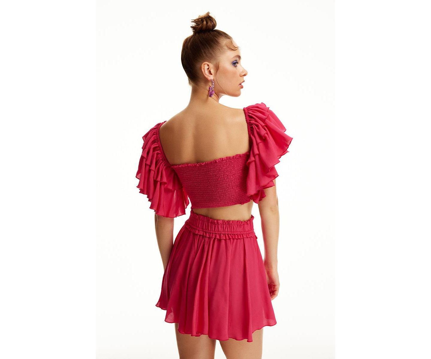 Женский топ Luna B Whimsy Sweetheart-Neck Ruffled — фото 2
