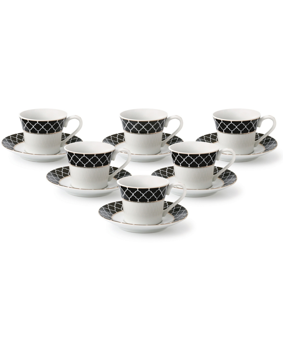 Lorren Home Trends 12 Piece 2oz Espresso Cup and Saucer Set