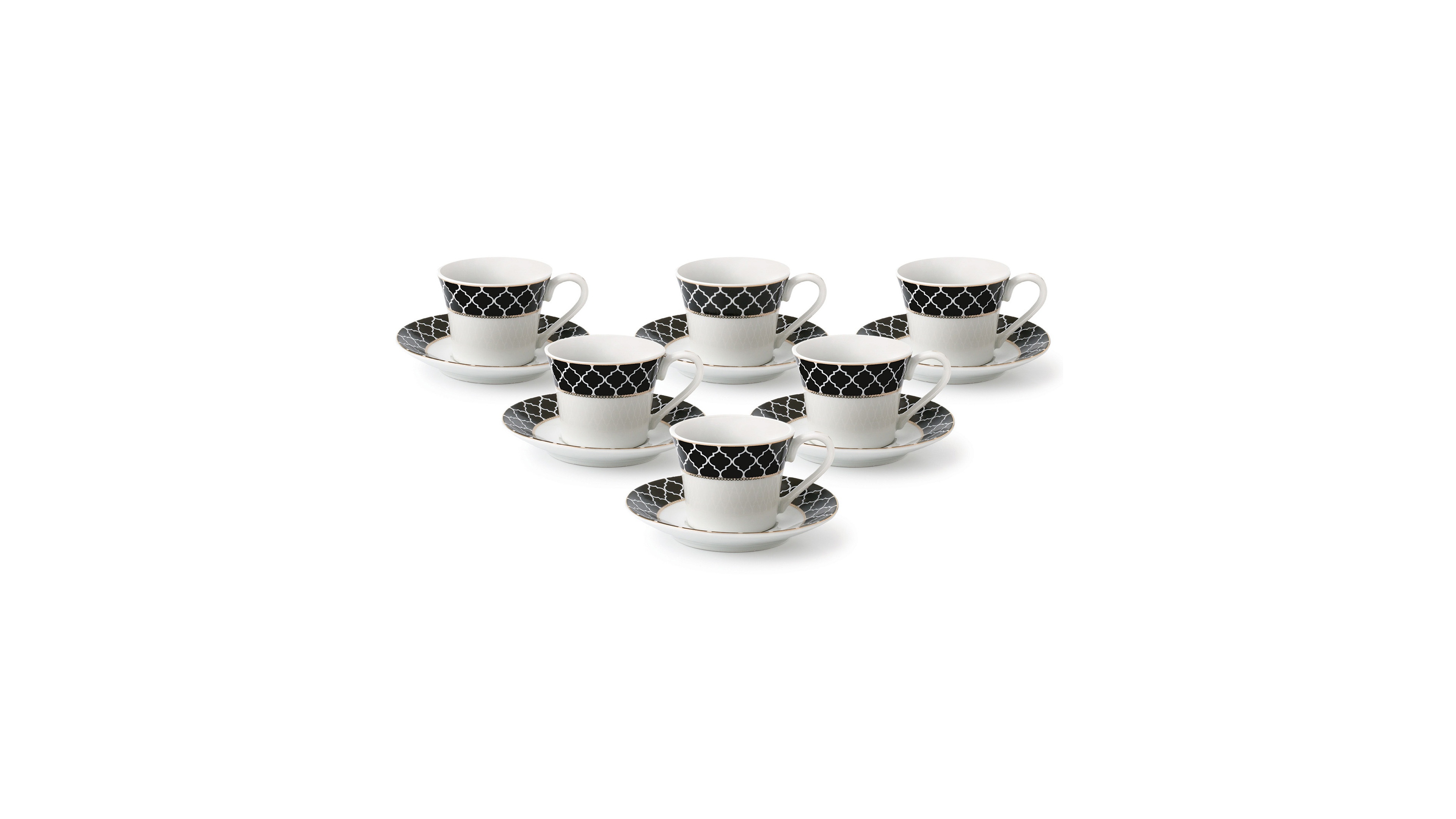 Lorren Home Trends 12 Piece 2oz Espresso Cup and Saucer Set