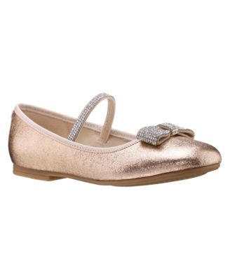 Big Girls' NAMI Non-Slip Crystal-Accented Bow Ballet Flats