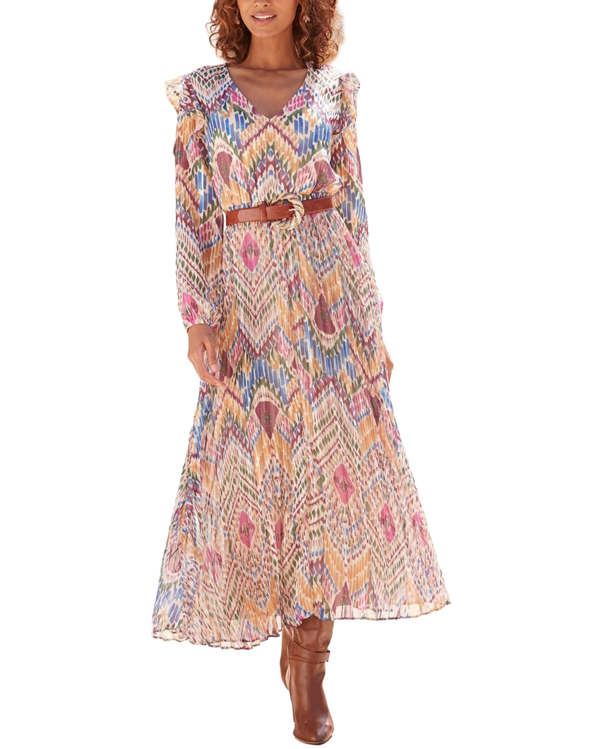 Lascana Women's Pleated Maxi Dress