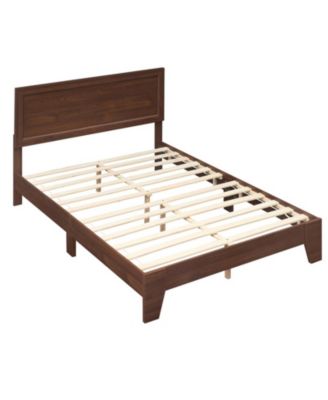 Mid-Century Full Platform Bed Frame No Box Spring Needed
