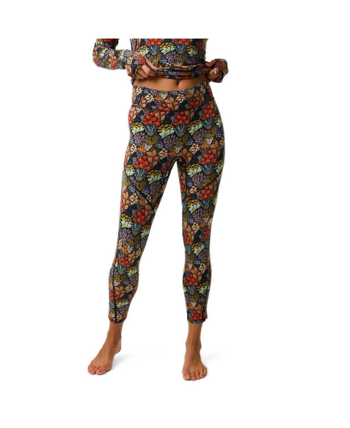 Backcountry Women's Bga Cedars Rws Merino Lt-Wt Mid-Rise Bottom Lightweight Long Underwear Bottoms - Superbloom print