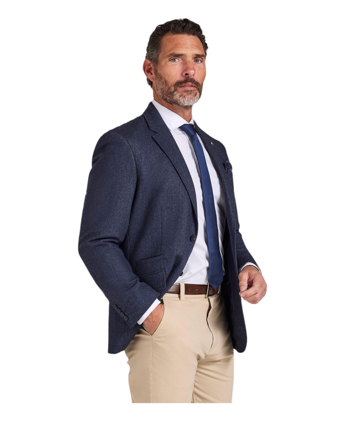 Raging Bull Men's Herringbone Classic-Fit Wool-Blend Blazer
