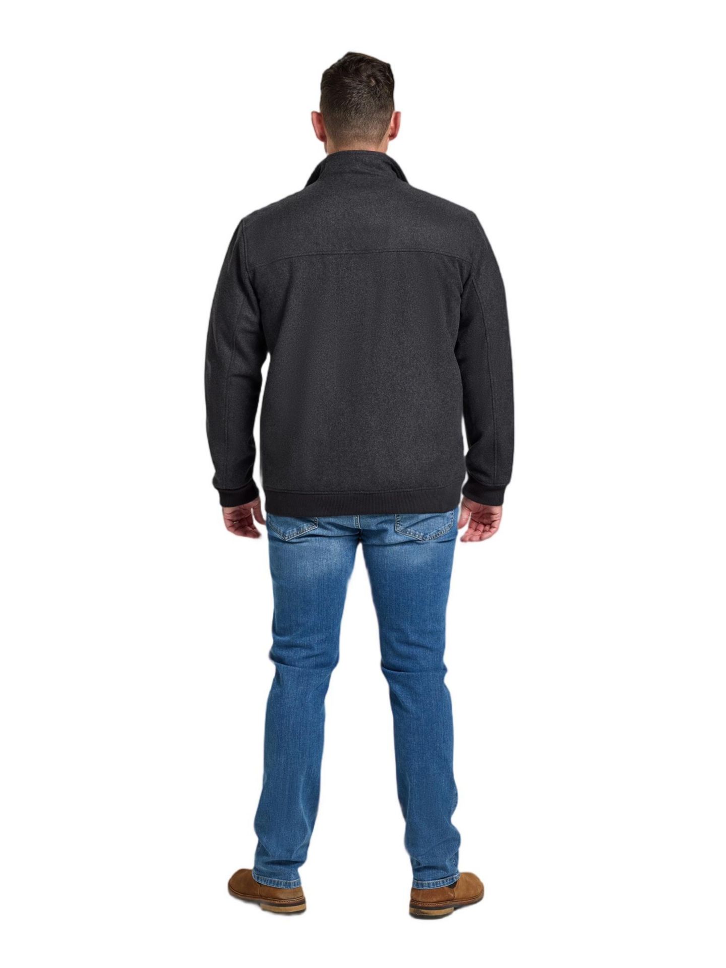 Мужская куртка Raging Bull Big & Tall Harrington Wool-Blend Relaxed-Fit, цвет: Угольный — фото 2