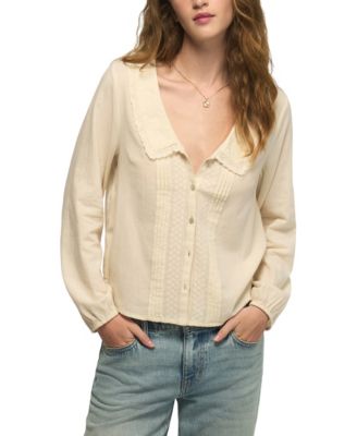 Women's Long-Sleeve Peter Pan Collar Blouse