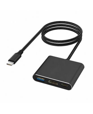 USB C to HDTV Adapter 3 in 1 Multiport 4K Video Output 5Gbps Transfer