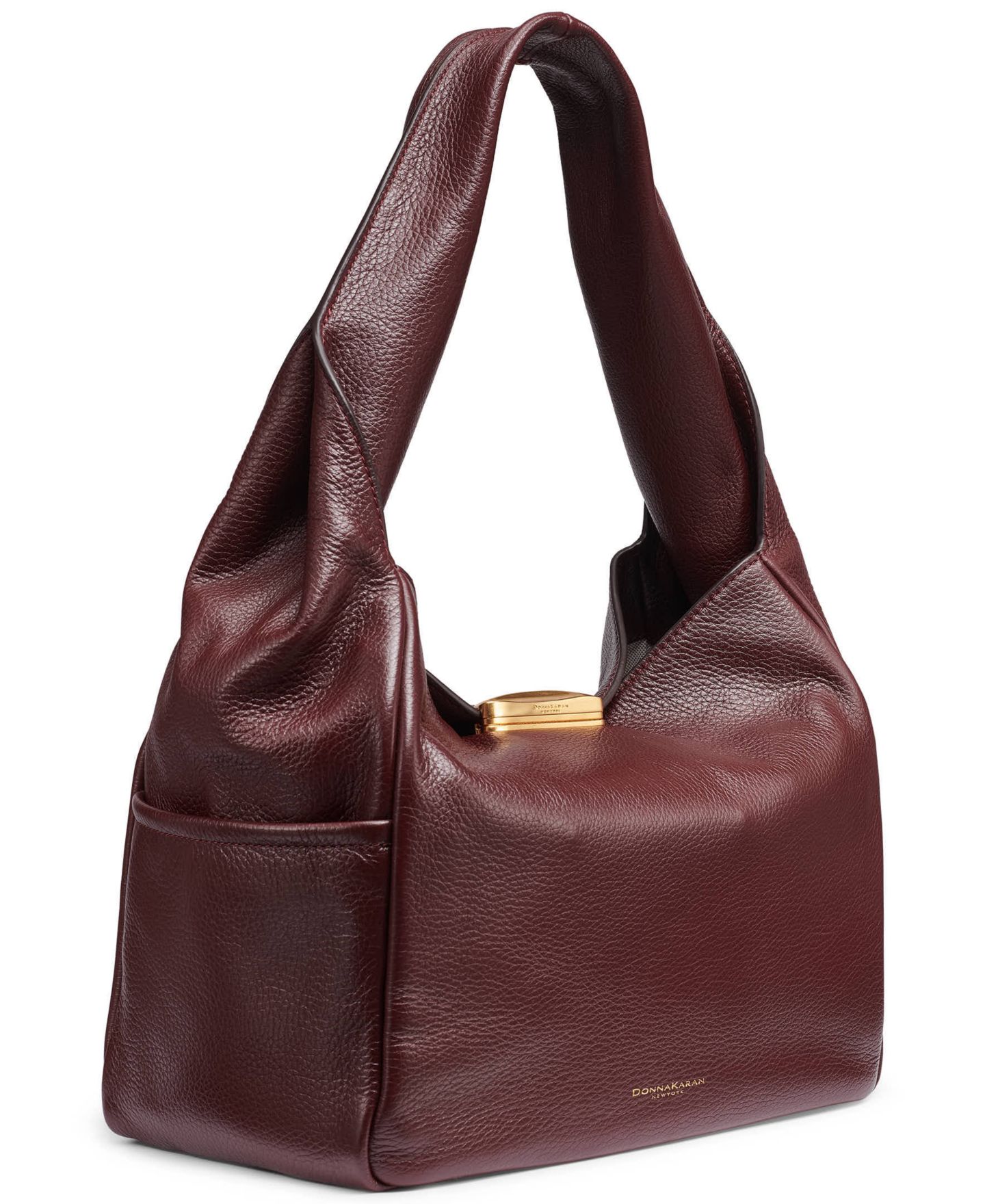 Женская сумка Donna Karan New York Amagansett Soft-Rolled Medium Shoulder Handbag, цвет: Чёрный вишнёвый — фото 3