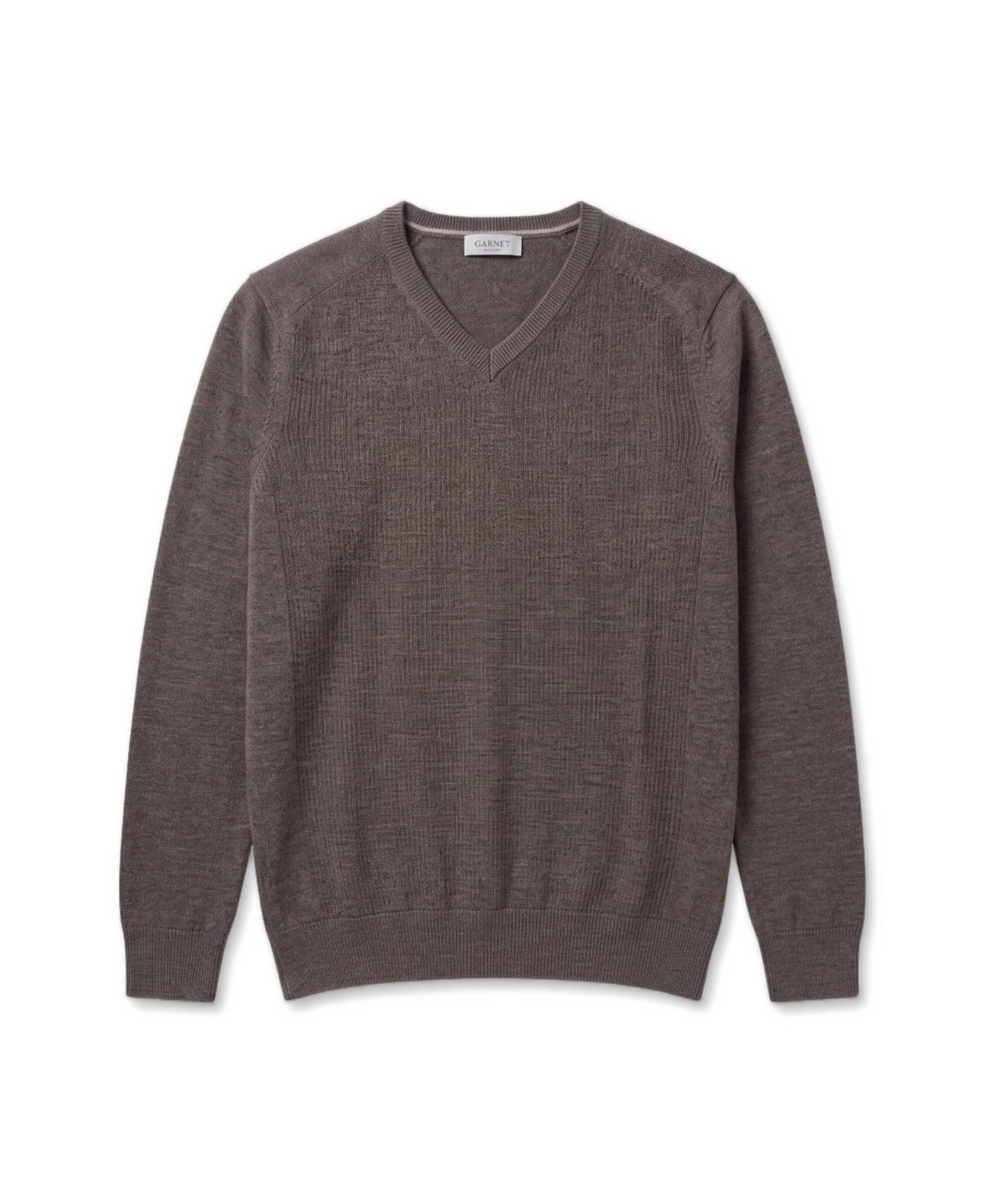 Garnet Men's Merino Wool Regular-Fit Crewneck Sweater - Taupe