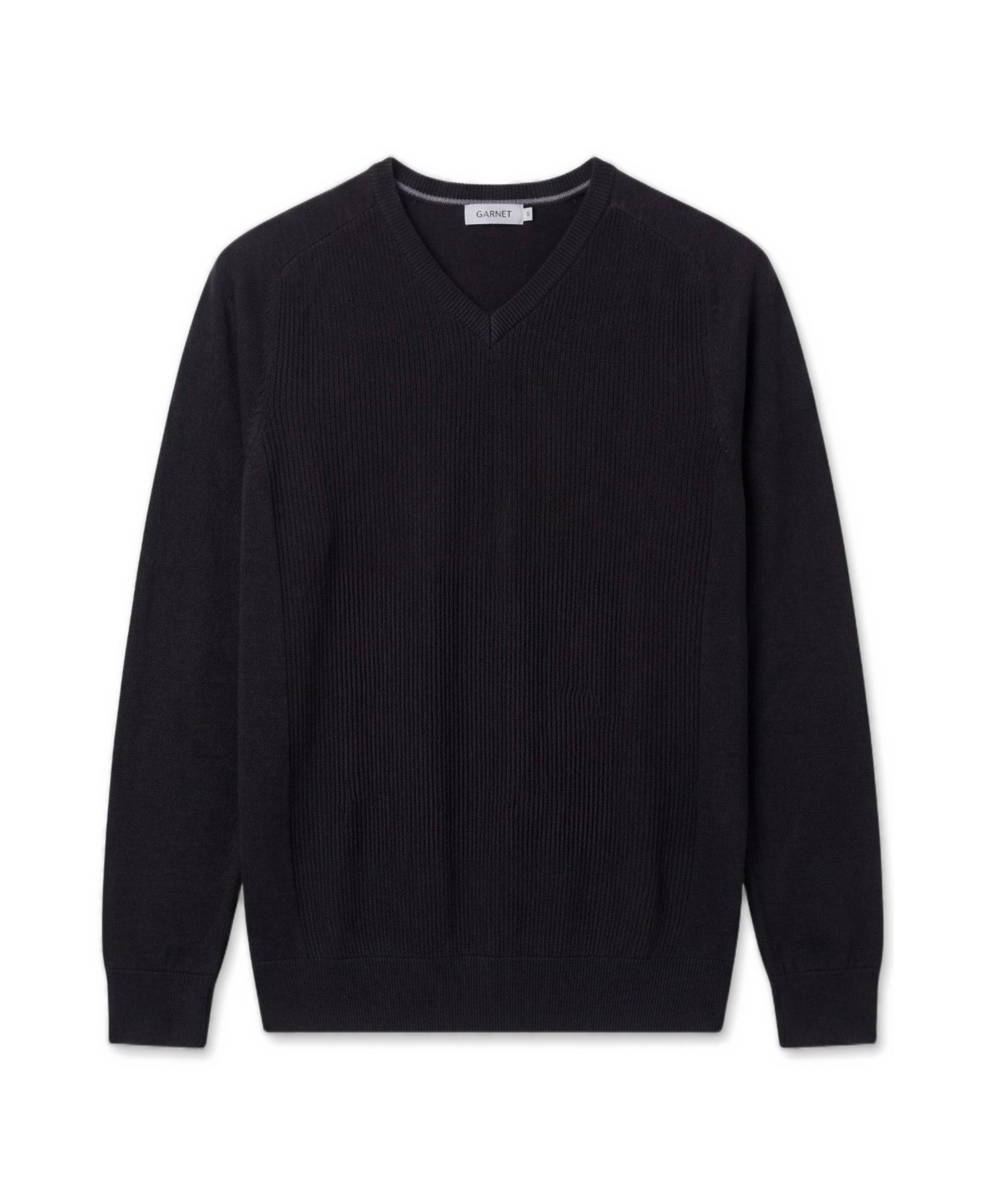 Garnet Men's Merino Wool Regular-Fit Crewneck Sweater - Black