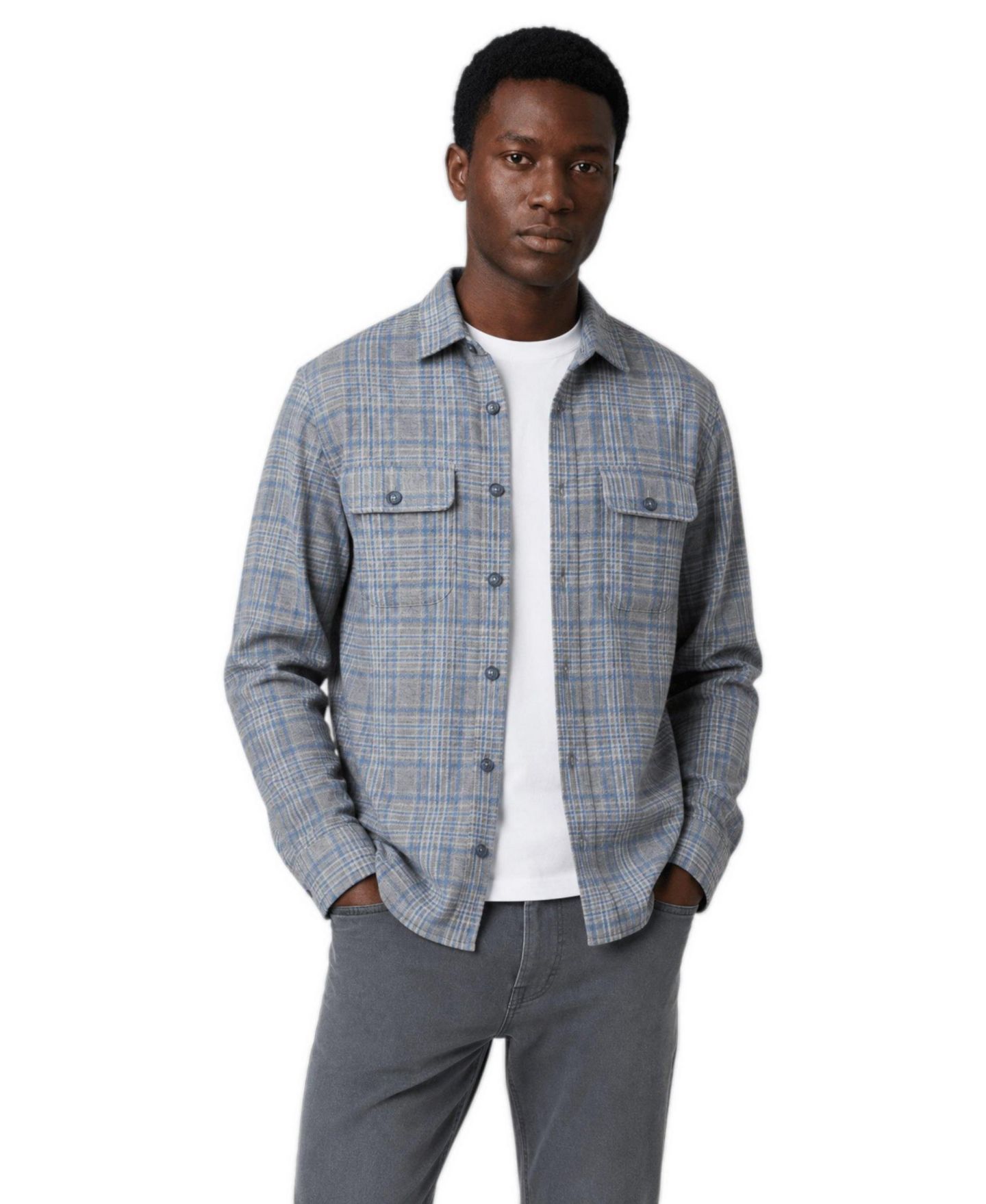 Мужская рубашка Garnet Regular-Fit Button-Front Overshirt, цвет: Индиго — фото 2