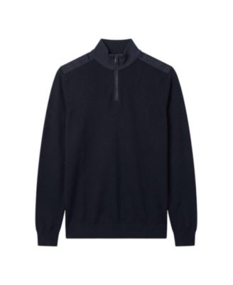 Men's Huxley Regular-Fit Mock Neck Quarter-Zip Merino Wool Sweater