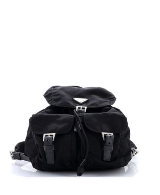 Small Double Front Pocket Backpack Tessuto