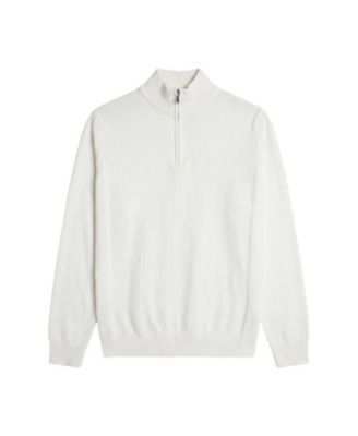 Men's Regular-Fit Quarter-Zip Mock-Neck Sweater