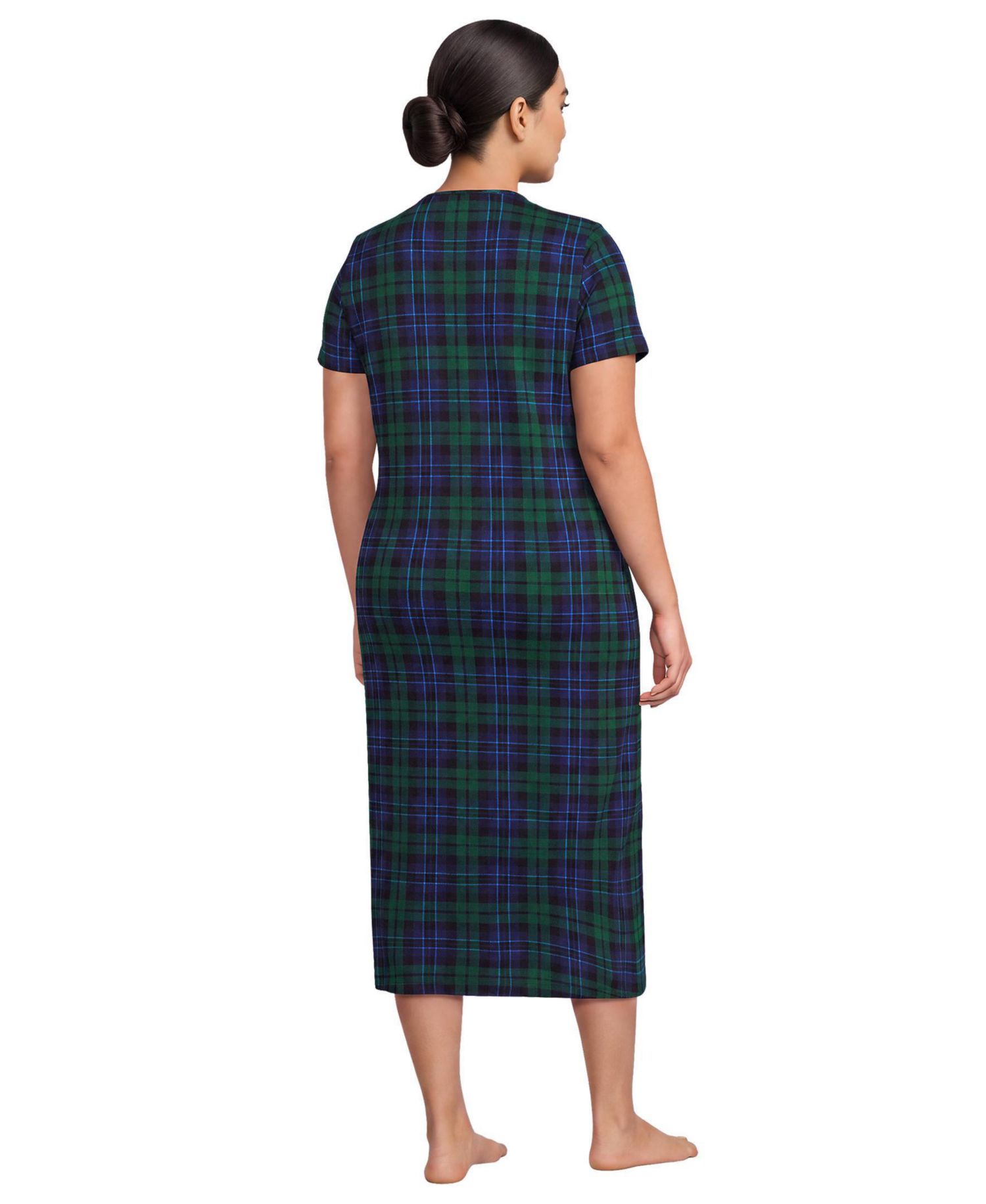 Plus Size Cotton Short Sleeve Midcalf Nightgown