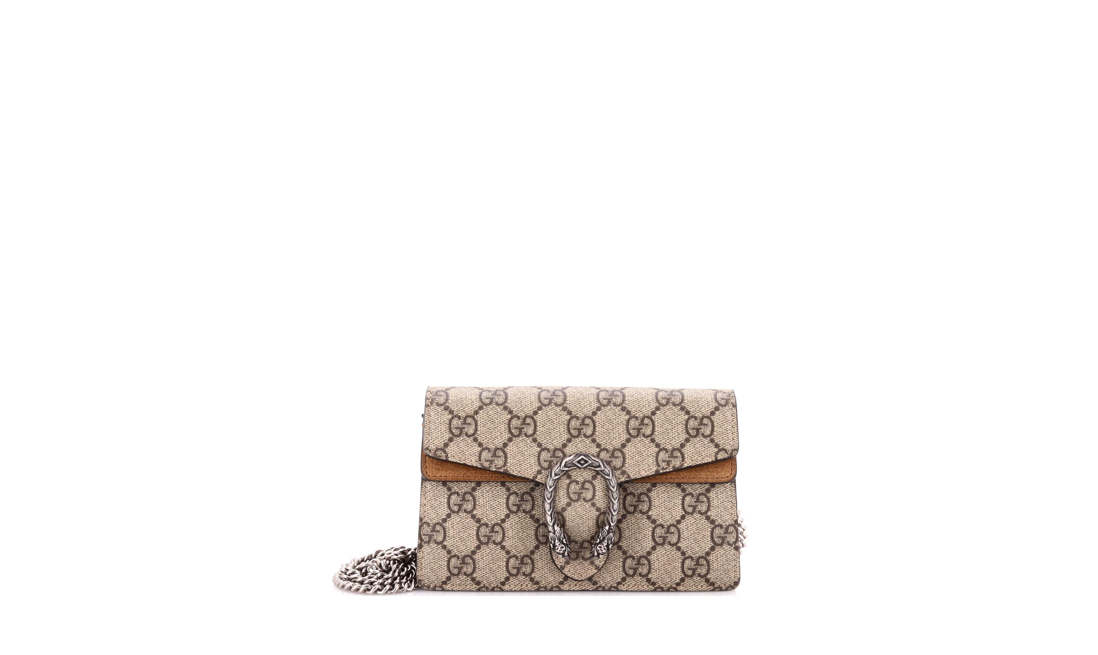 Pre-Owned Gucci Dionysus Super Mini Gg Coated Canvas Crossbody Bag