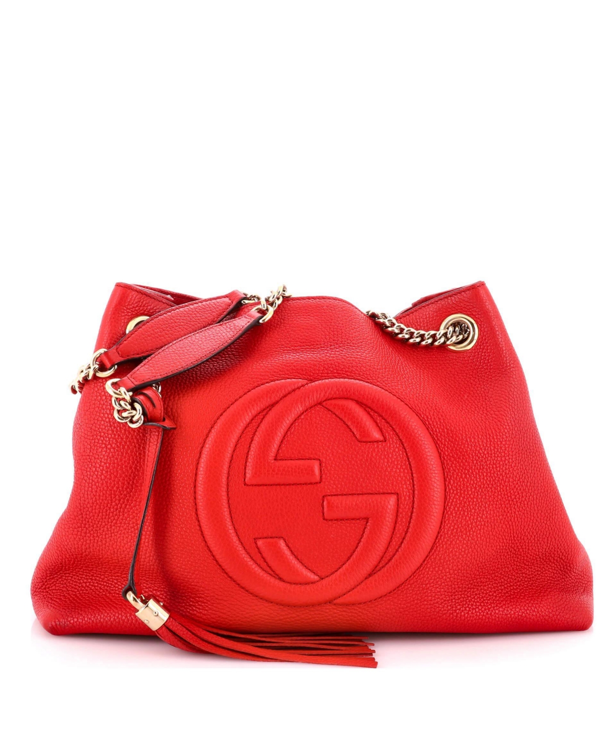 Pre-Owned Gucci Medium Soho Chain Strap Shoulder Bag Leather - Red