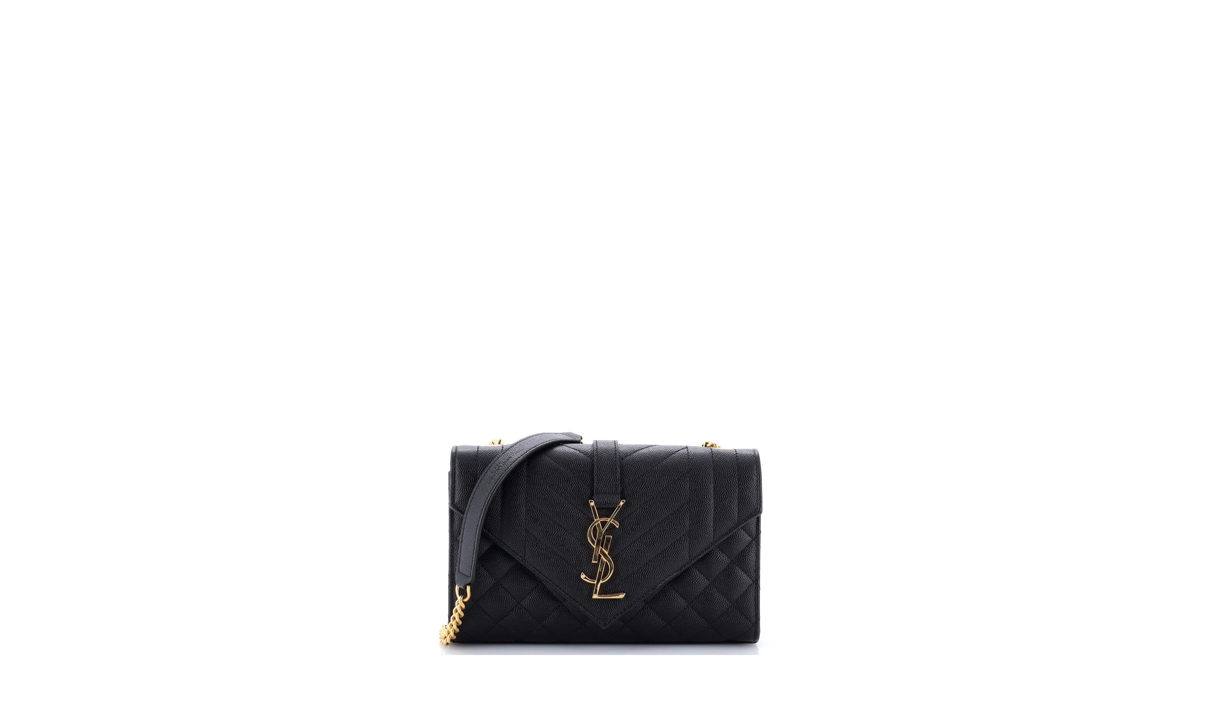 Pre-Owned Saint Laurent Small Classic Monogram Envelope Satchel Mixed Matelasse Leather